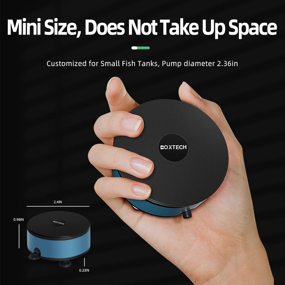 UPETTOOLS Mini USB Aquarium Air Pump, Quiet Fish Tank Oxygen Pump