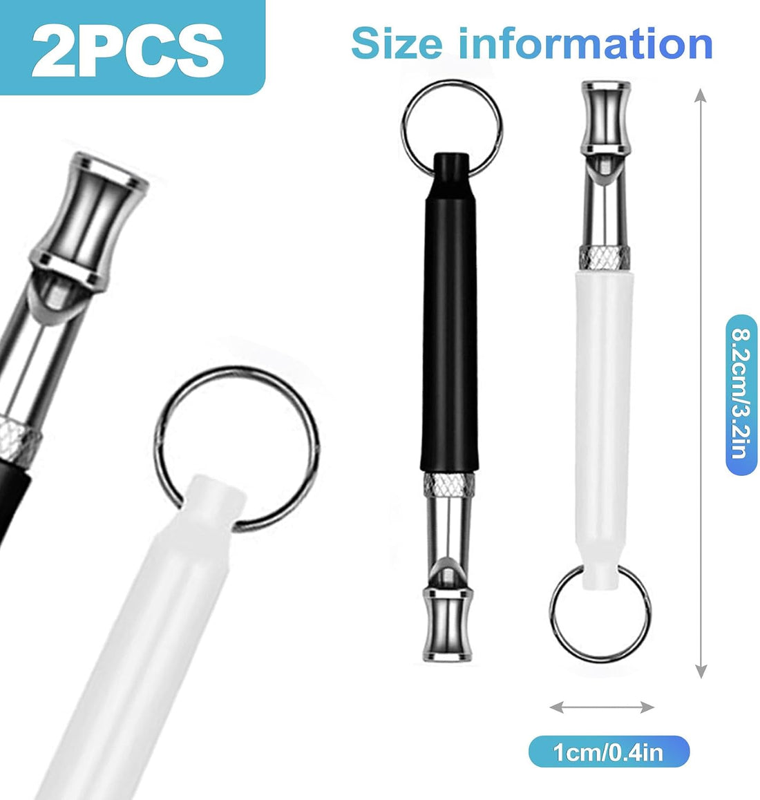 CoguZed 2 Pack Ultrasonic Dog Whistles with Lanyards