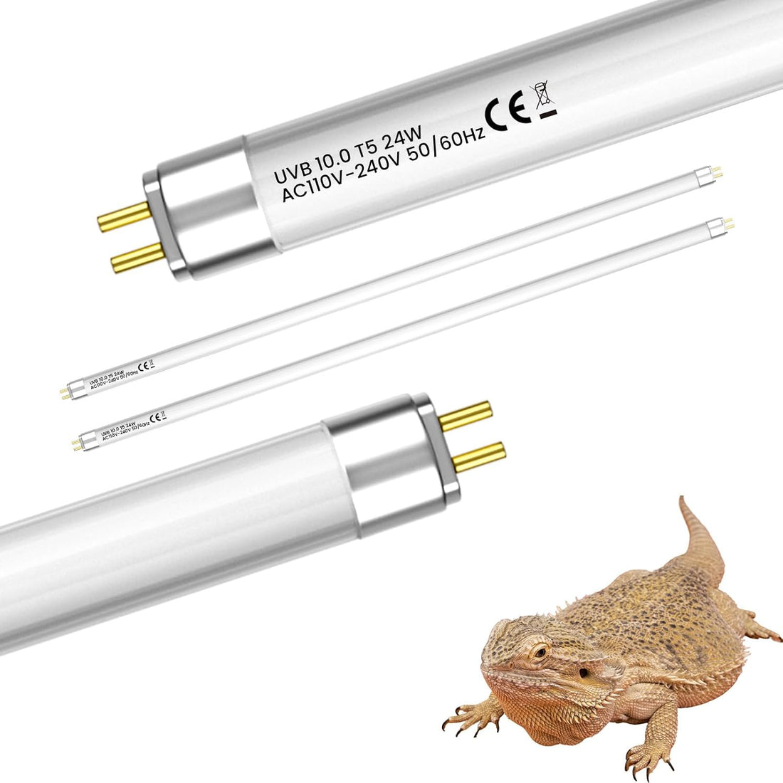GlowUp 22 Inch T5 HO 10.0 24W Bearded Dragon UVB Light Bulb