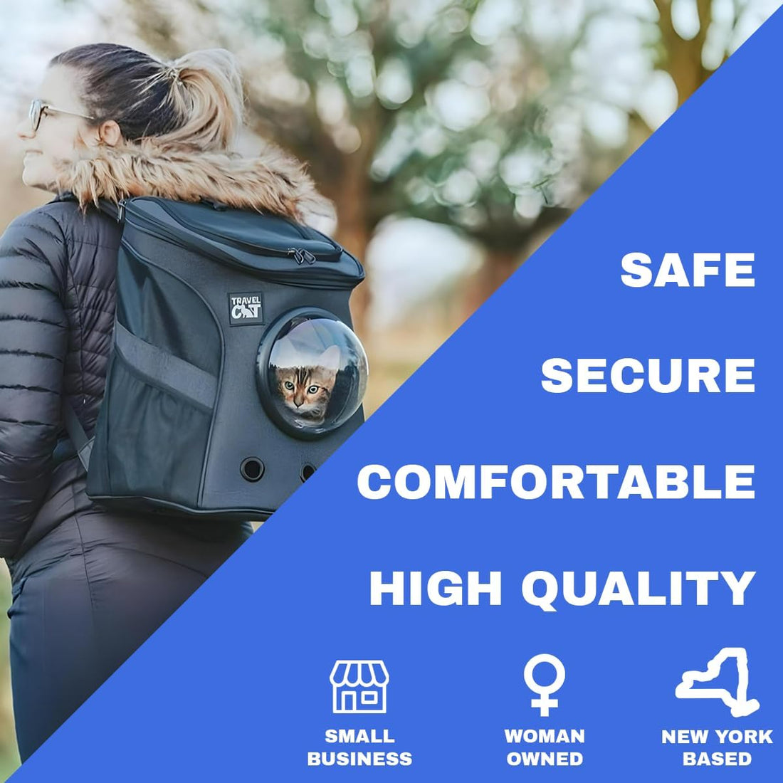 Fat Cat Backpack Carrier - Airline Approved Cat Carrier with Space