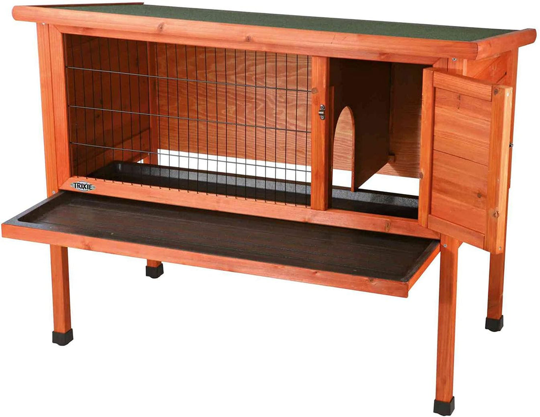 Trixie 2-Story Rabbit Hutch with Retreat Area, Non-Slip Ramp
