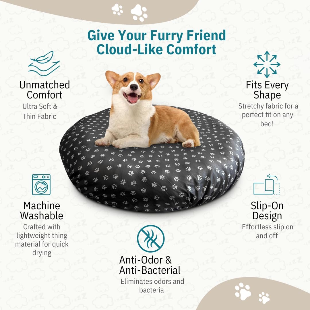 Round Dog Bed Covers Replacement Washable, Dog Bed Washable Cover