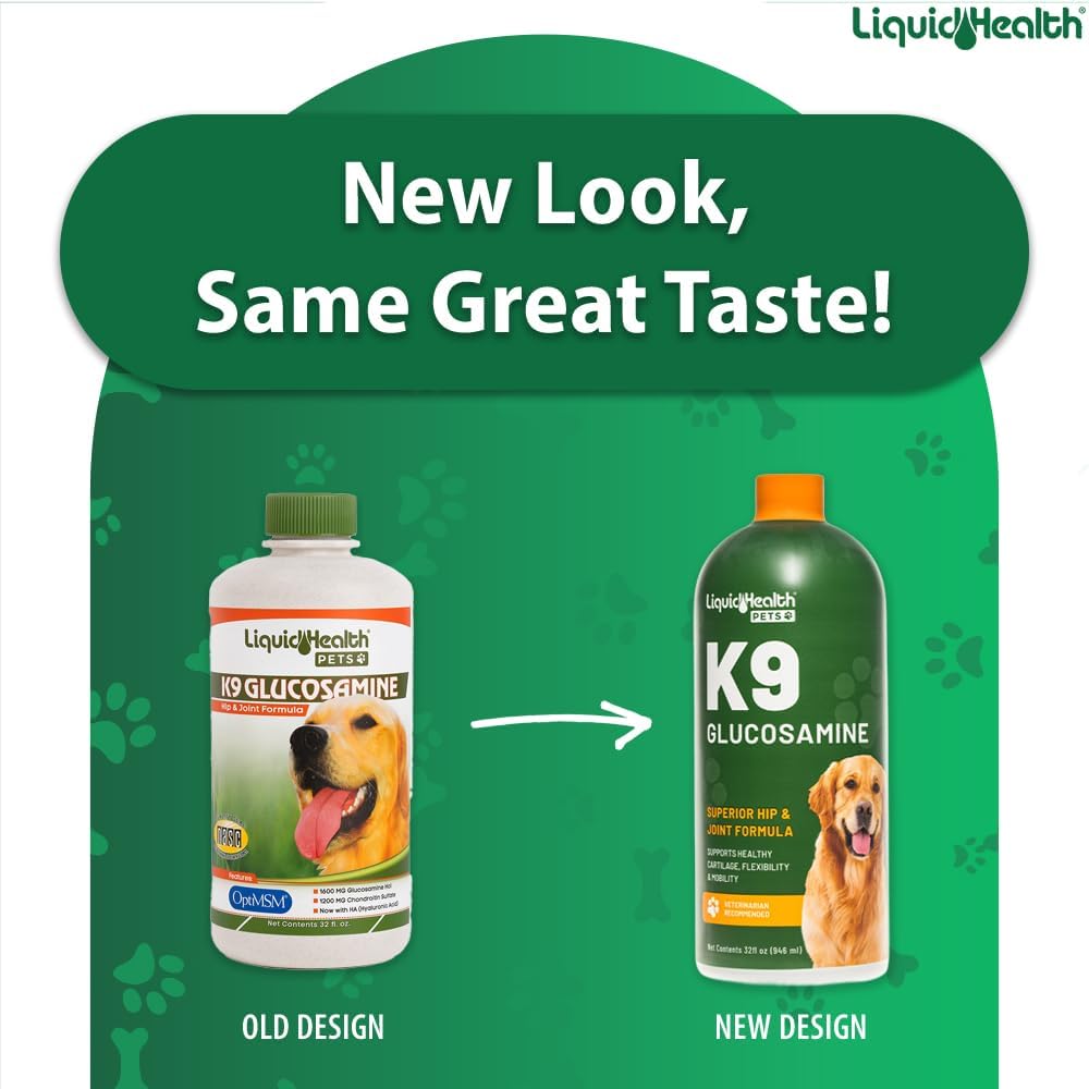 LIQUIDHEALTH Pets K9 Liquid Glucosamine for Dogs, Puppies