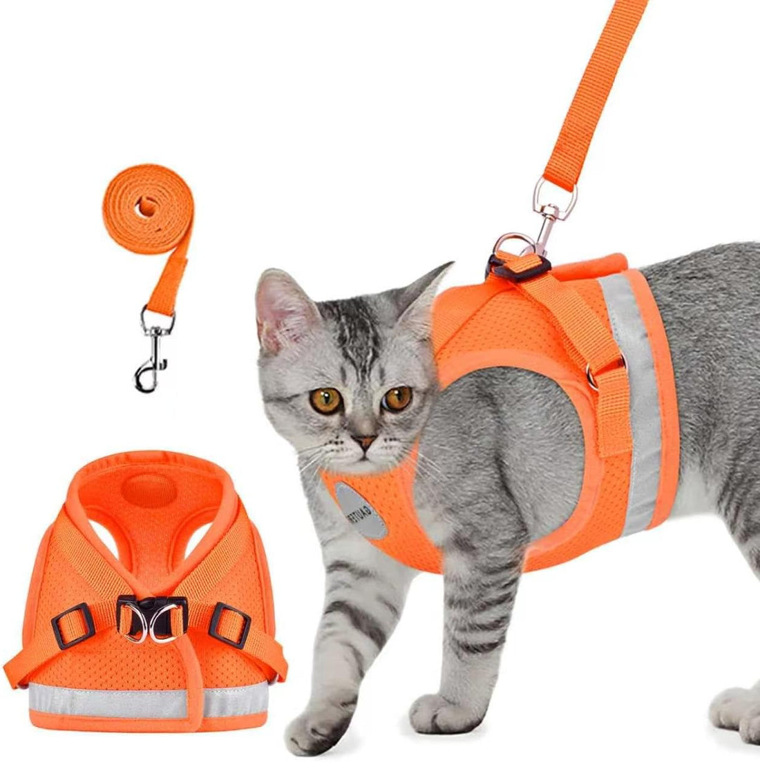 Cat Harness and Leash Set, Escape Proof Adjustable Soft Mesh Vest