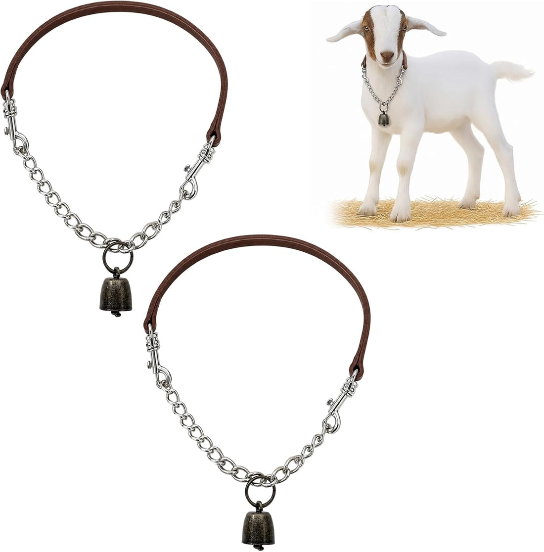 Misdary 4 Pack Goat Collars with Bells