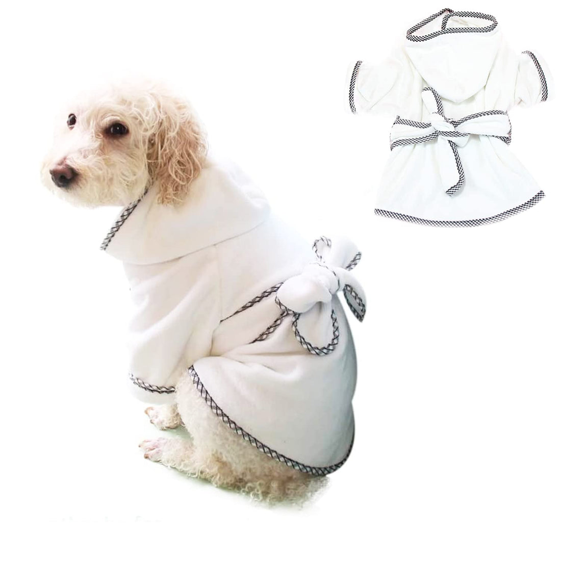 Dog Bathrobe, Microfiber Fast Drying Absorbent Hooded Bath Towel