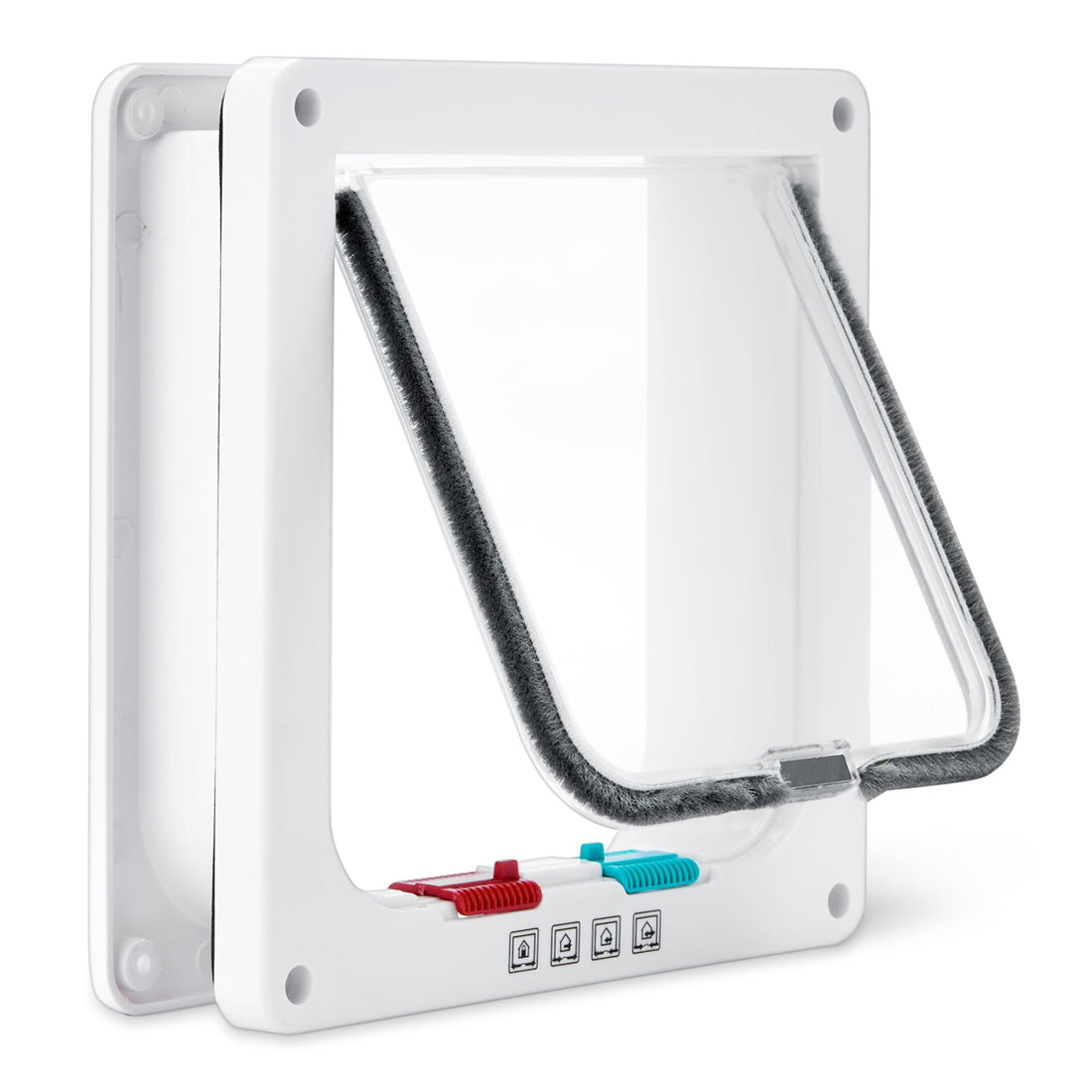 Adjustable Plastic Dog and Cat Door with 4 Way Lock, Small
