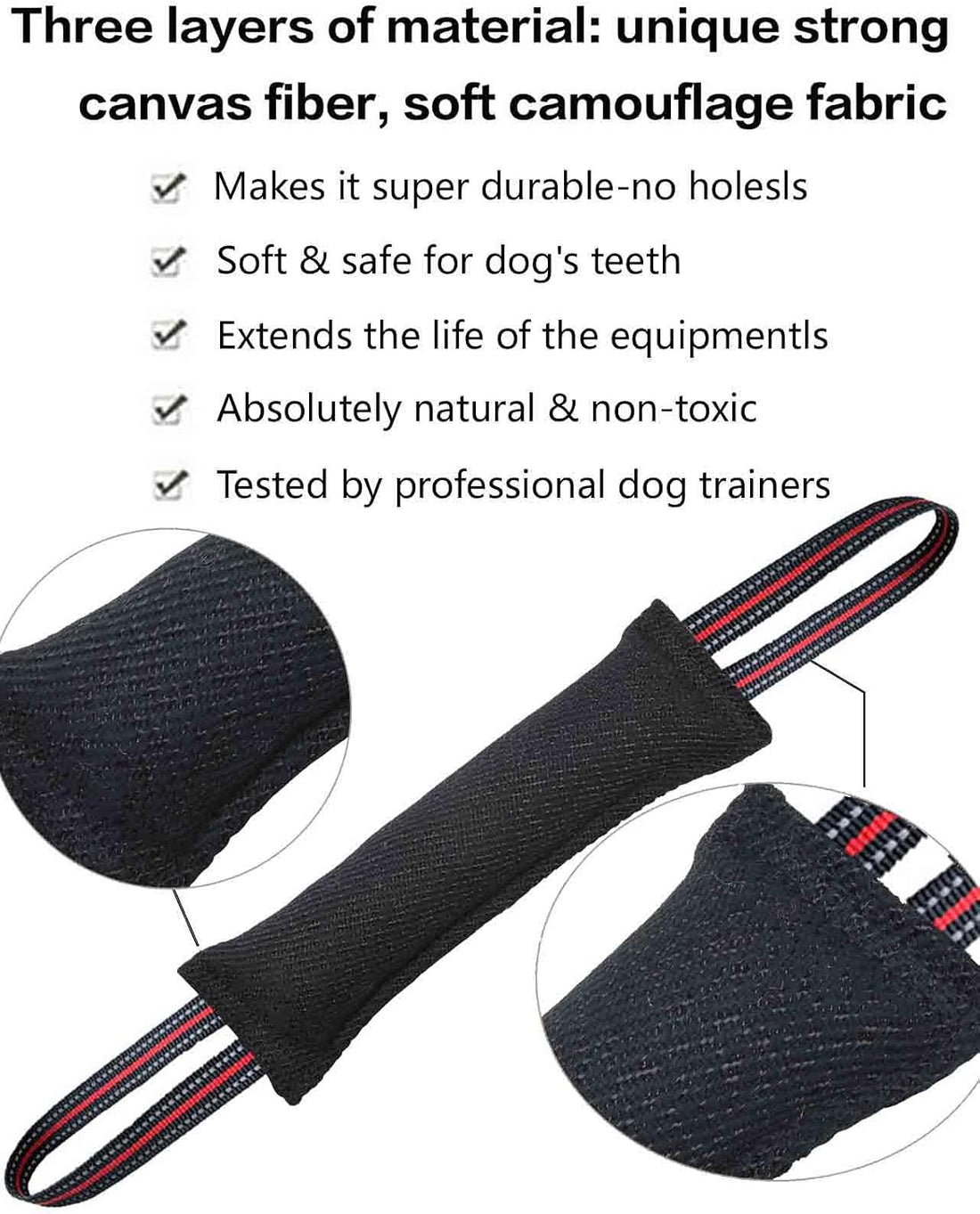 Clysoru Tug Toy for Dogs Tug of War Dog Toy with 2 Strong Red Band
