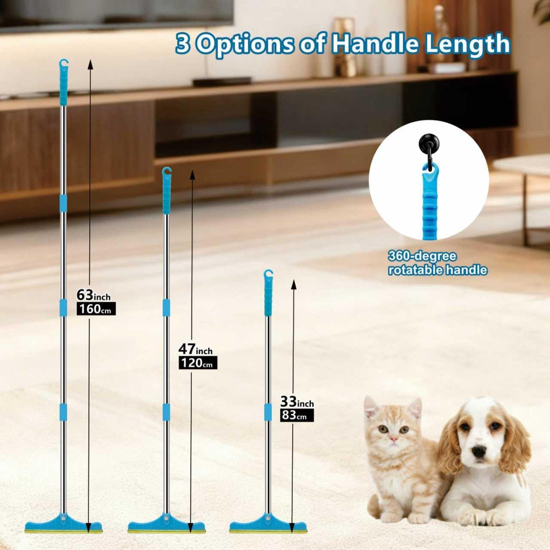 Premium Stainless Steel Pet Hair Removal Carpet Rake