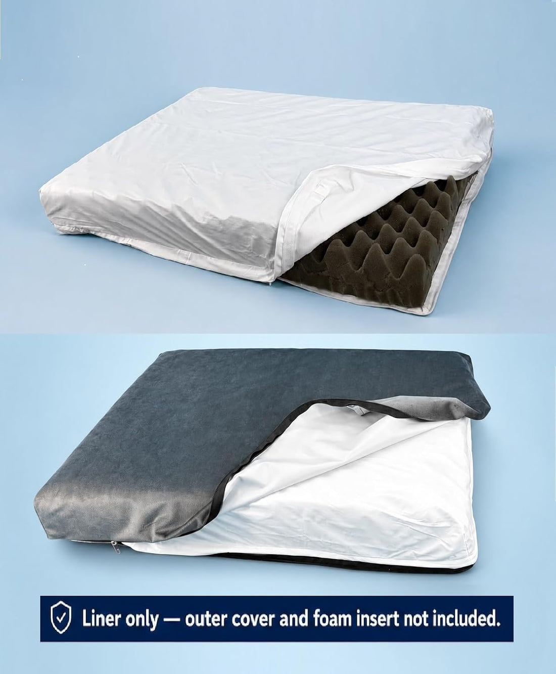 Waterproof Dog Bed Liner with Zipper Replacement 44 x 32 Inch