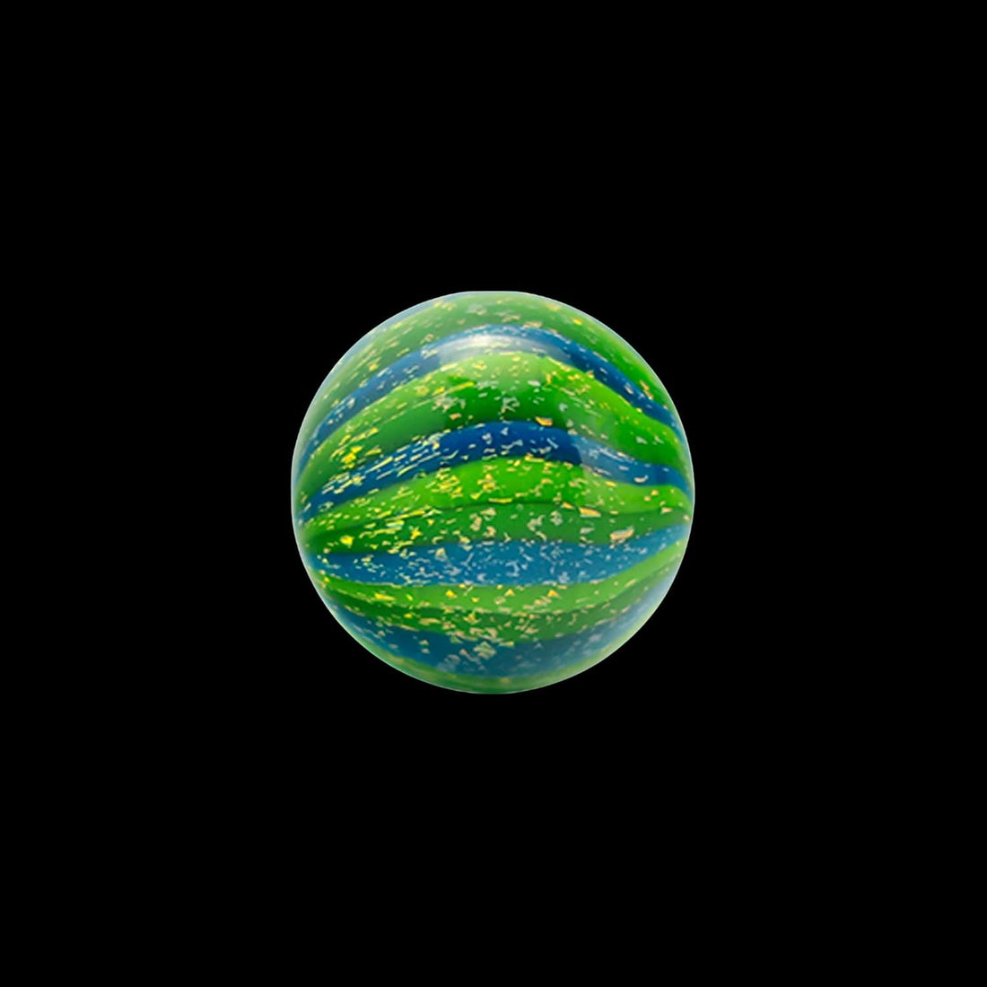 Dichro Green Glass Sphere Marbles | Two 6mm Marbles