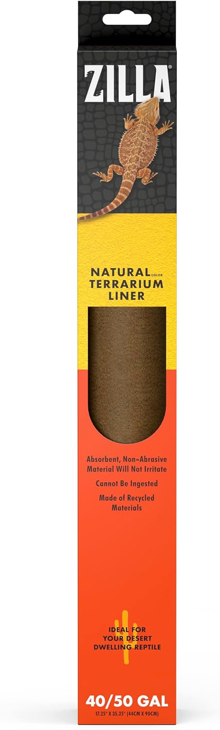 Zilla Reptile Terrarium Bedding Substrate Floor Liner, Brown