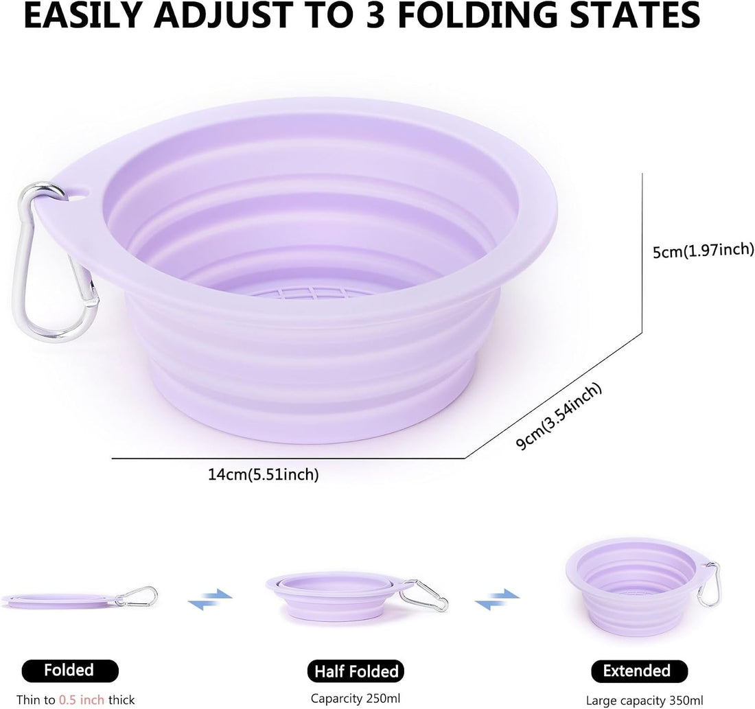 sonluk 3 Pack Collapsible Dog Bowls,Pet Bowls with Pet Poop Bag