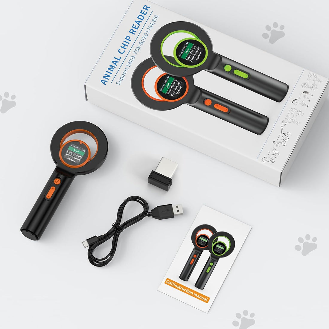 Symcode Pet Microchip Scanner RFID EMID Micro Chip Reader with 1.44IN
