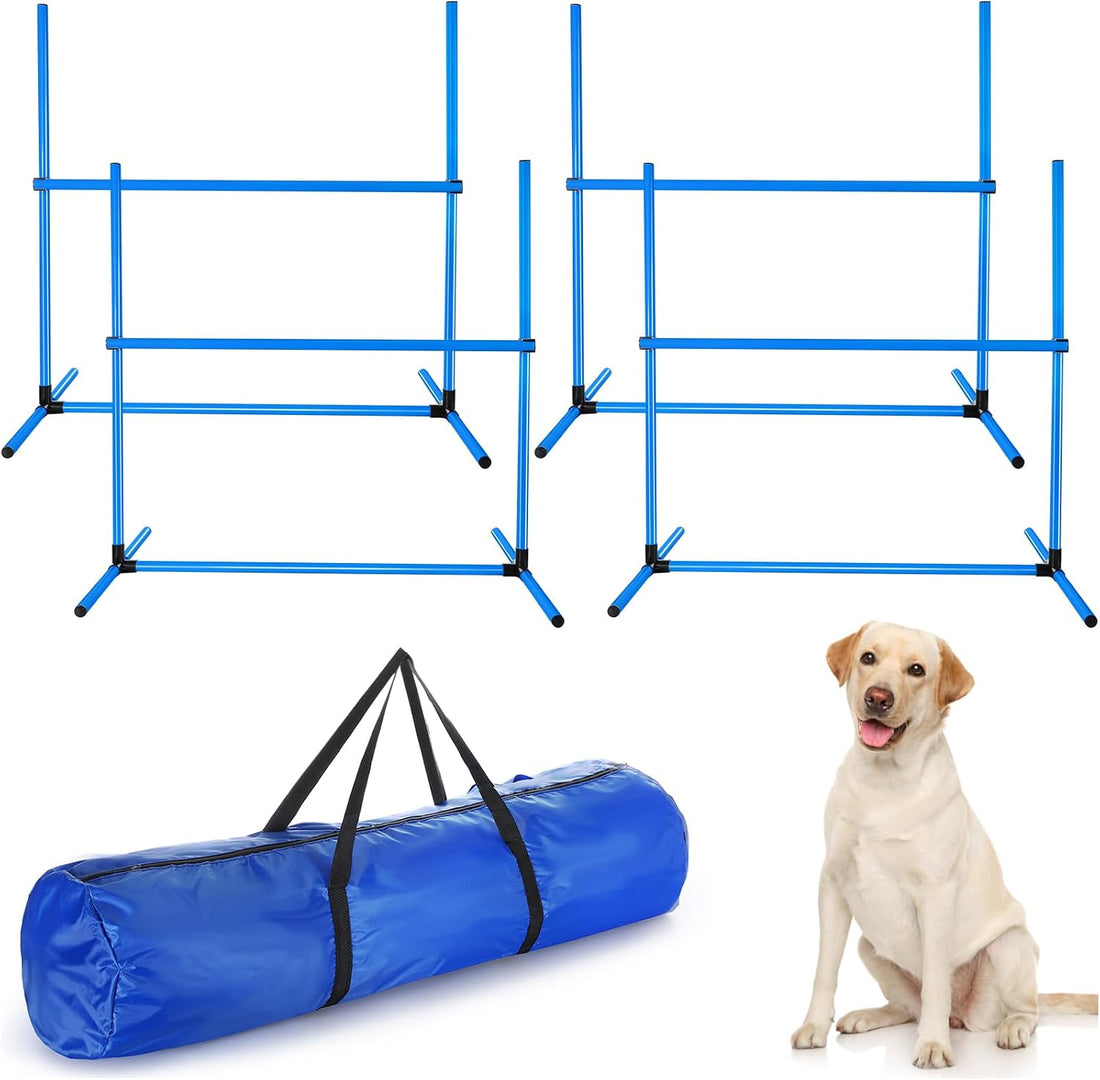 Shappy 4 Pcs Dog Agility Jumps Adjustable Height Hurdles with Bag