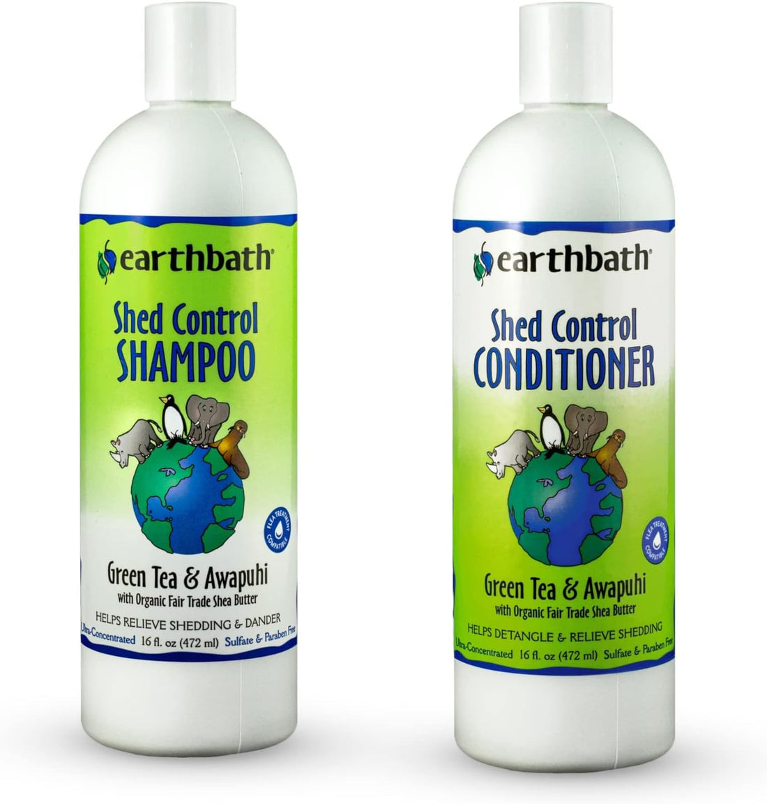 earthbath Oatmeal & Aloe Dog Shampoo and Conditioner, 16 Oz (1 Set)