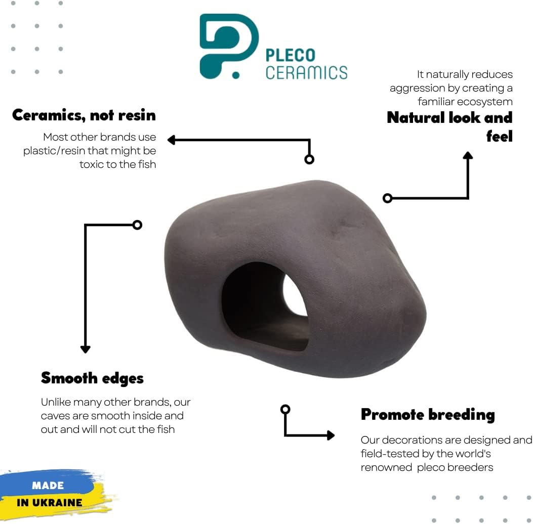 Plecoceramics Cichlid Stone Decoration - Aquarium cave for Cichlids