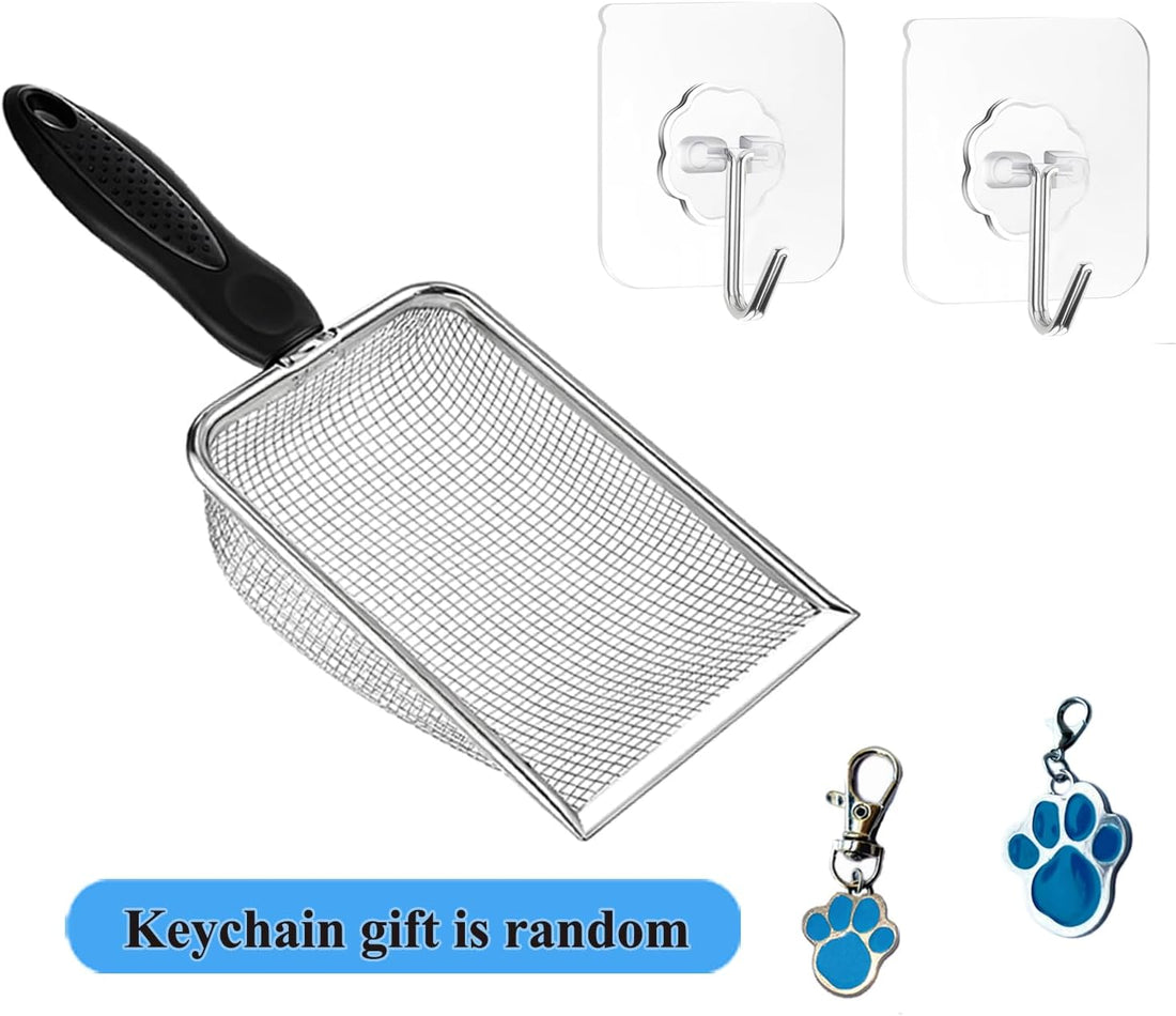 itPlus Cat Litter Scoop, Stainless Steel Cats Sturdy Mesh Scooper