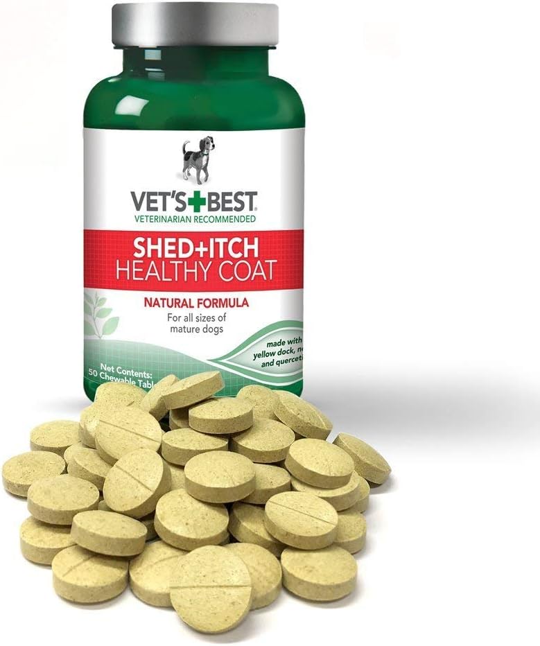 Vet's Best Healthy Coat Shed & Itch Relief Tablets for Allergies