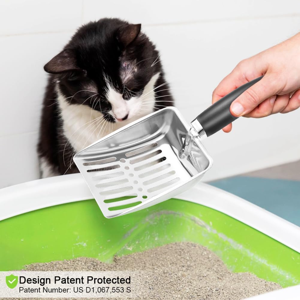 Apidgrowth Cat Litter Scoop - Stainless Steel Metal Cat Litter