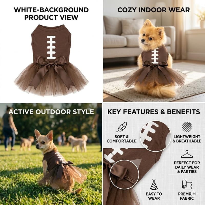 Petitebella Rugby Print Puppy Dog Dress