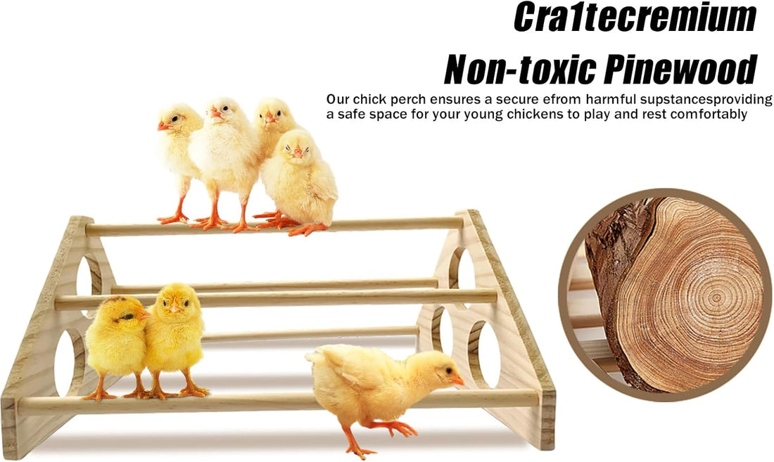 Large Wooden Pine Chick Perch Roosting Bar for Baby Chicks Brooder