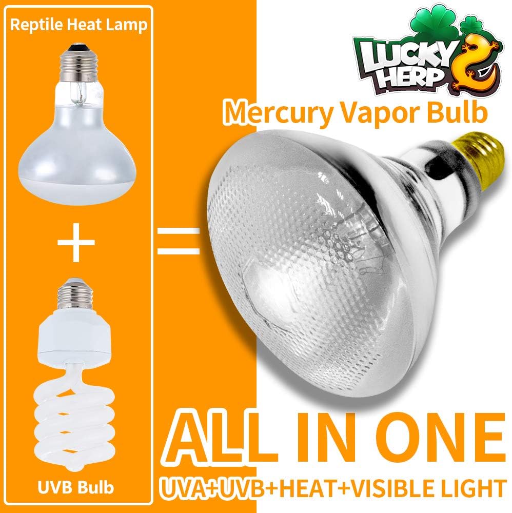 LUCKY HERP 100 Watt UVA+UVB Full Spectrum Vapor Heat Lamp Bulb