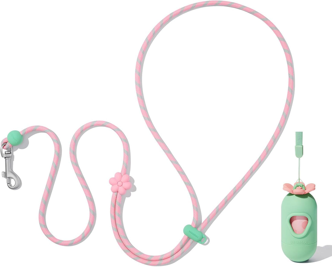 VETRESKA Crossbody Hands Free Dog Leash, 5FT Adjustable Leash (Coffee)