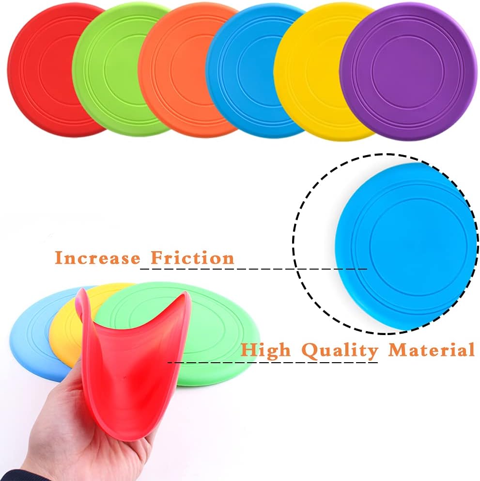 Bvrbaory 6 Pack Dog Flying Discs - Interactive