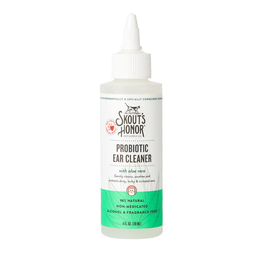 SKOUT'S HONOR Cat Ear Cleaner Solution with Aloe Vera - Alcohol-Free