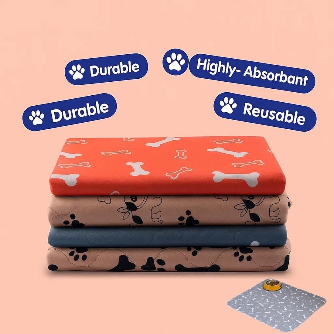 Washable Puppy Pee Pads with Pheromones, Reusable Pee Pads for Dogs
