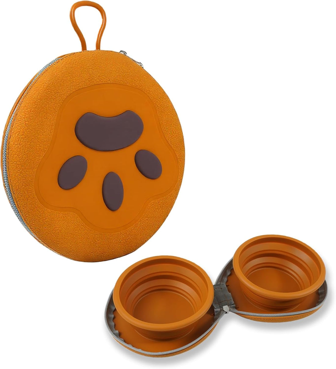 Zegcohjave 2-in-1 Collapsible Dog Bowls,Portable Dog Food and Water