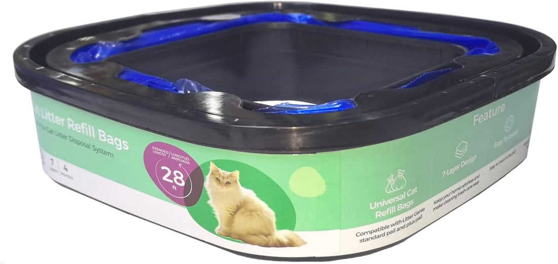 3 Pack Heavy-Duty Cat Litter Refill Bags Cartridges Compatible