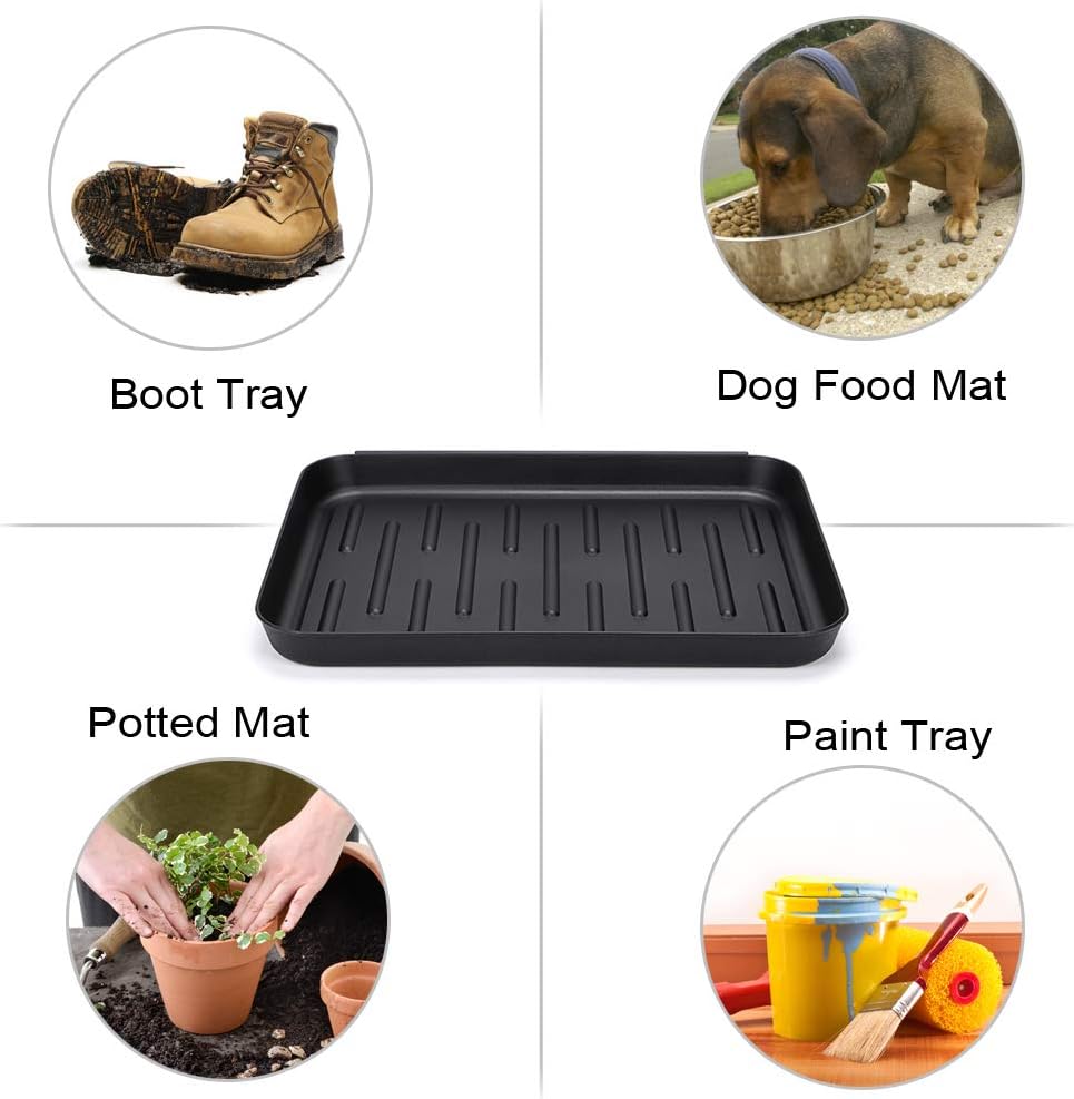 OwnMy Black Boot Tray Mat Indoor Plastic Small Shoe Tray Mat