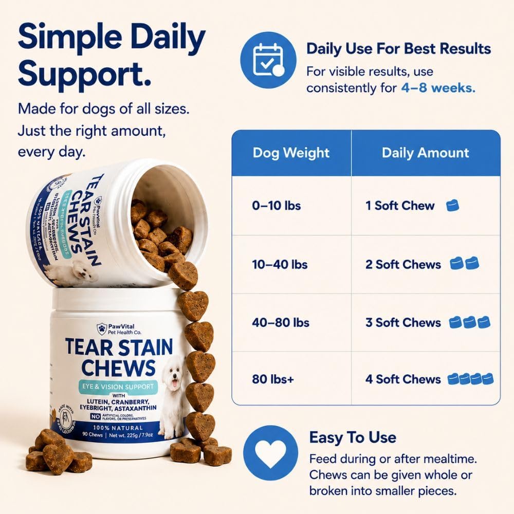 Tear Stain Chews for Dogs – Natural Tear Stain Remover & Eye Health