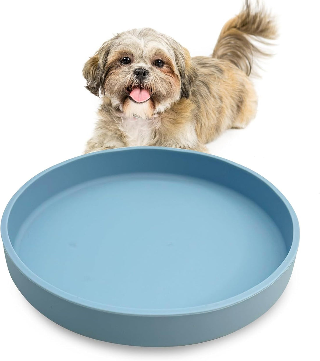 Silicone Cat Food Bowls Shallow Cat Dishes 5.9in Wide Pet Plates Set