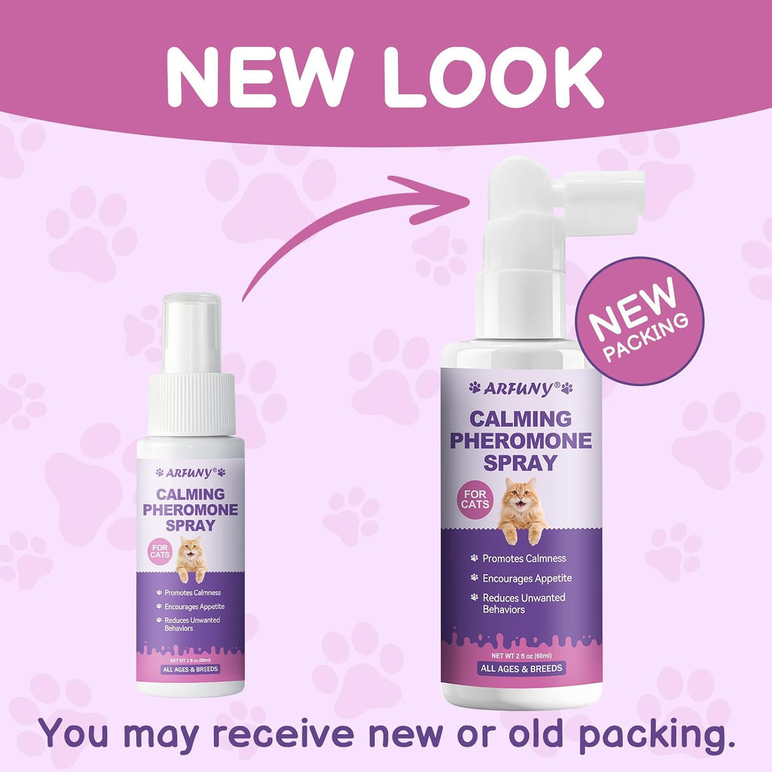 Cat Calming Spray with Pheromone, Cat Anxiety & Stress Relief, 60ML