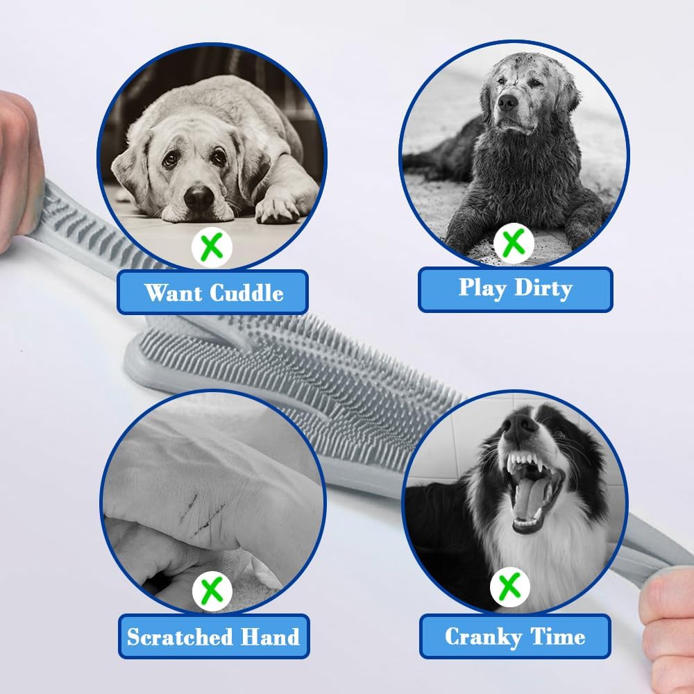 1TO3GO Pet Grooming Gloves Pet Hair Remover Cat