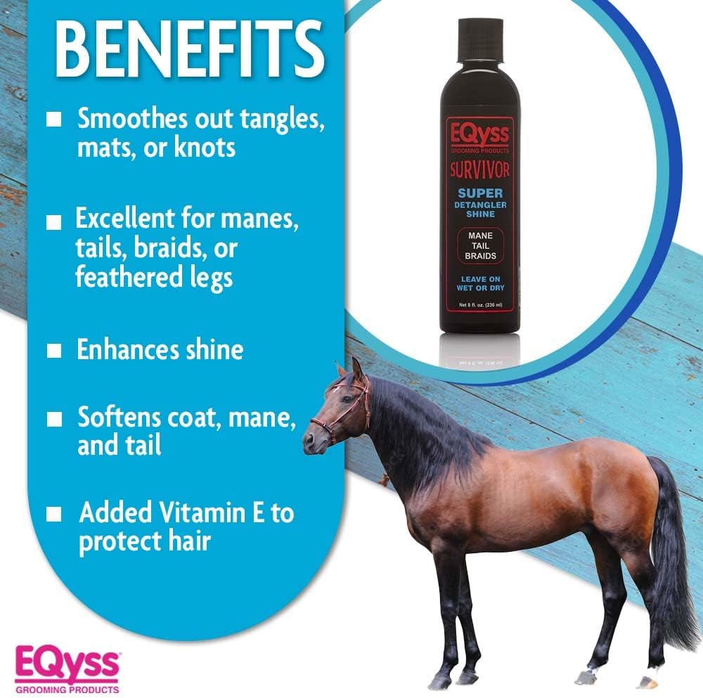 Eqyss Survivor Equine Horse Detangler - Smoothes Out Tangles, Mats