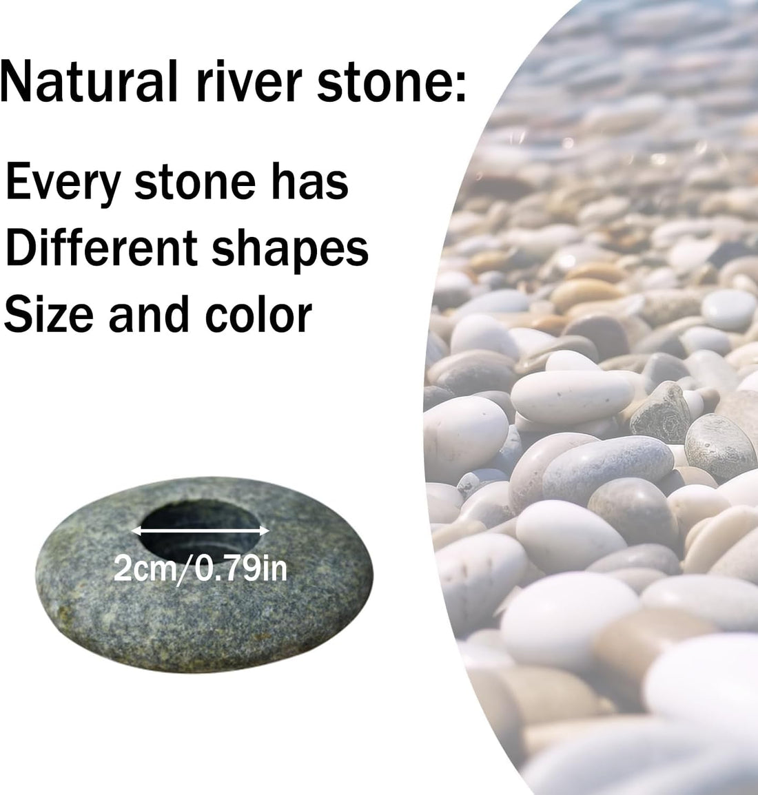6 Pcs Natural River Stone Plant Weights for Aquarium