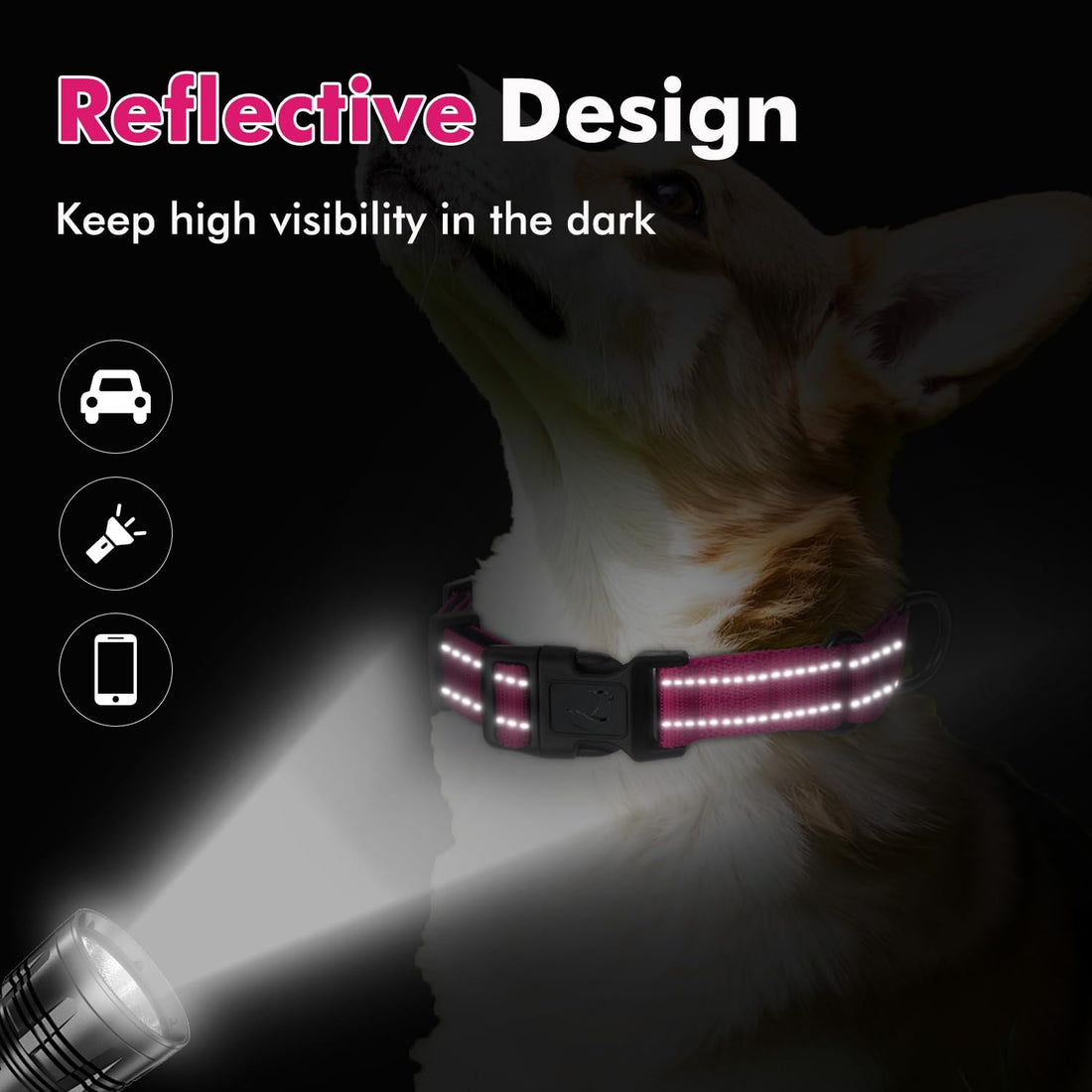 Padded Martingale Collar for Medium Dogs, Quick Release Buckle