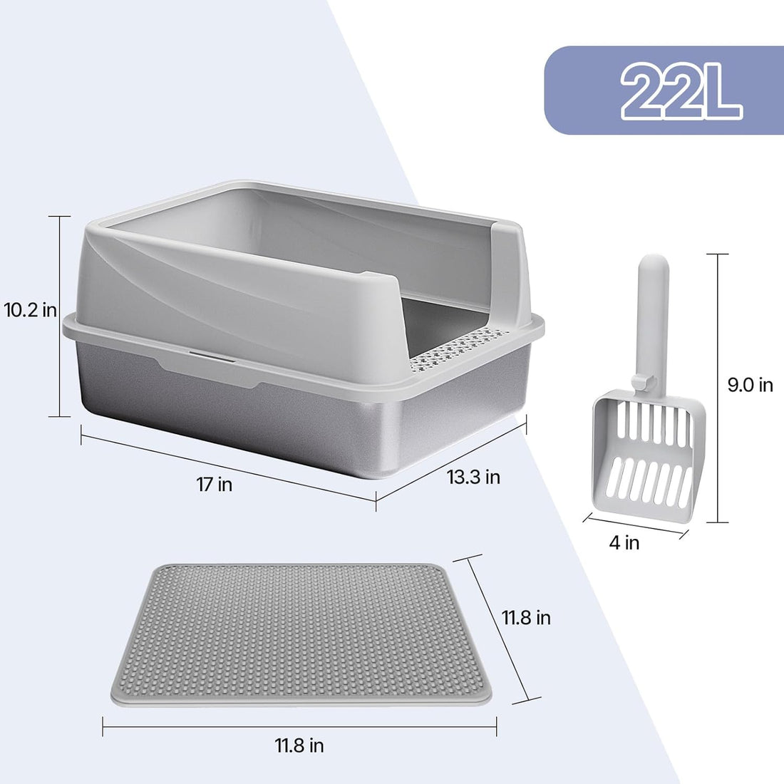 Henkelion Stainless Steel Cat Litter Box with Lid