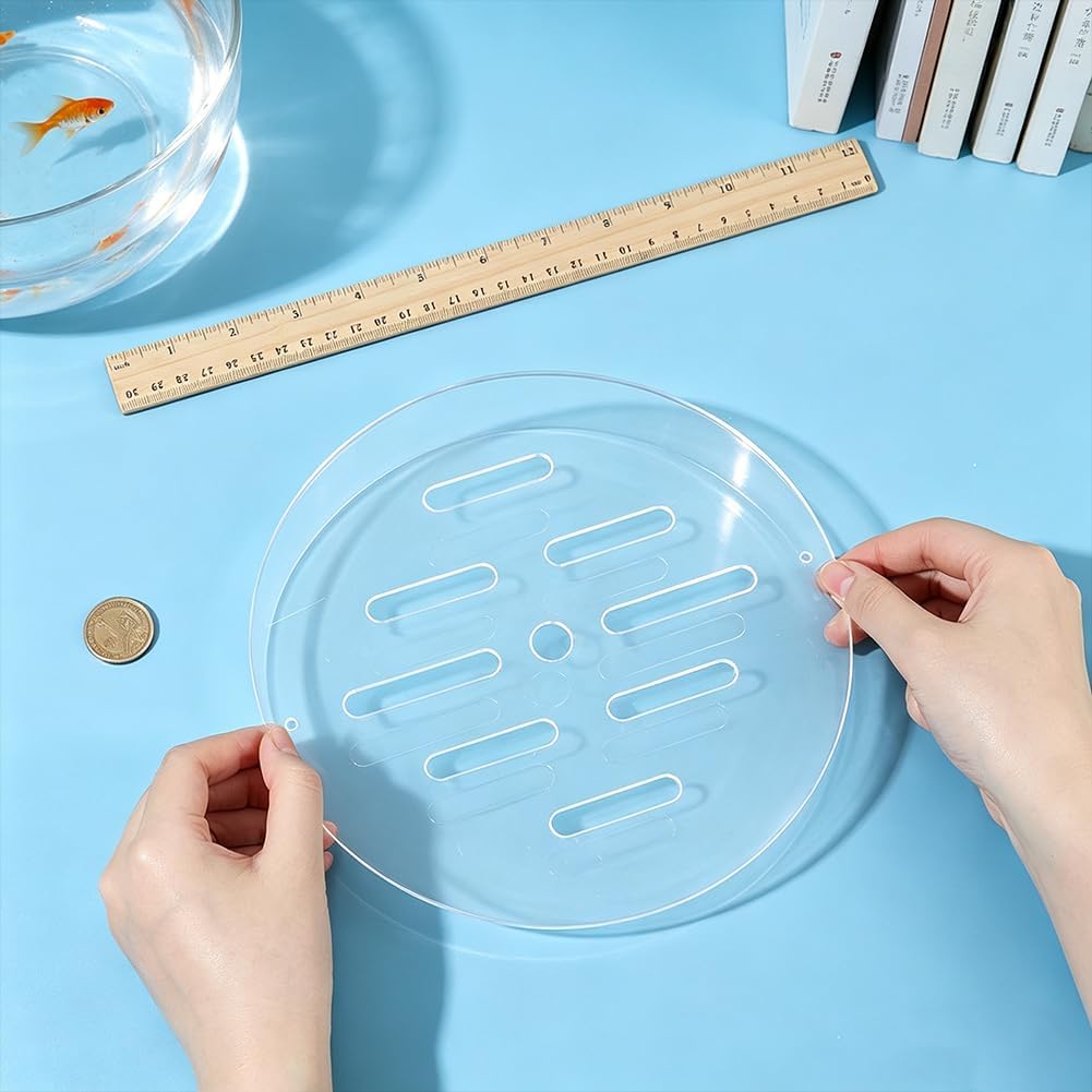 OLYCRAFT Acrylic Aquarium Anti-Jumping Lids Cover Round Acrylic Plate