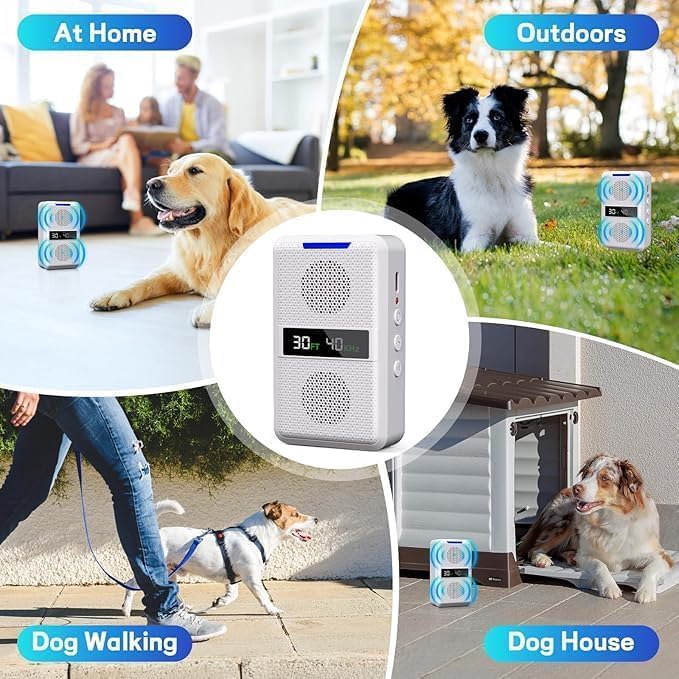 SAMULE Dog Bark Deterrent Device, Smart Anti Barking Device for Dogs