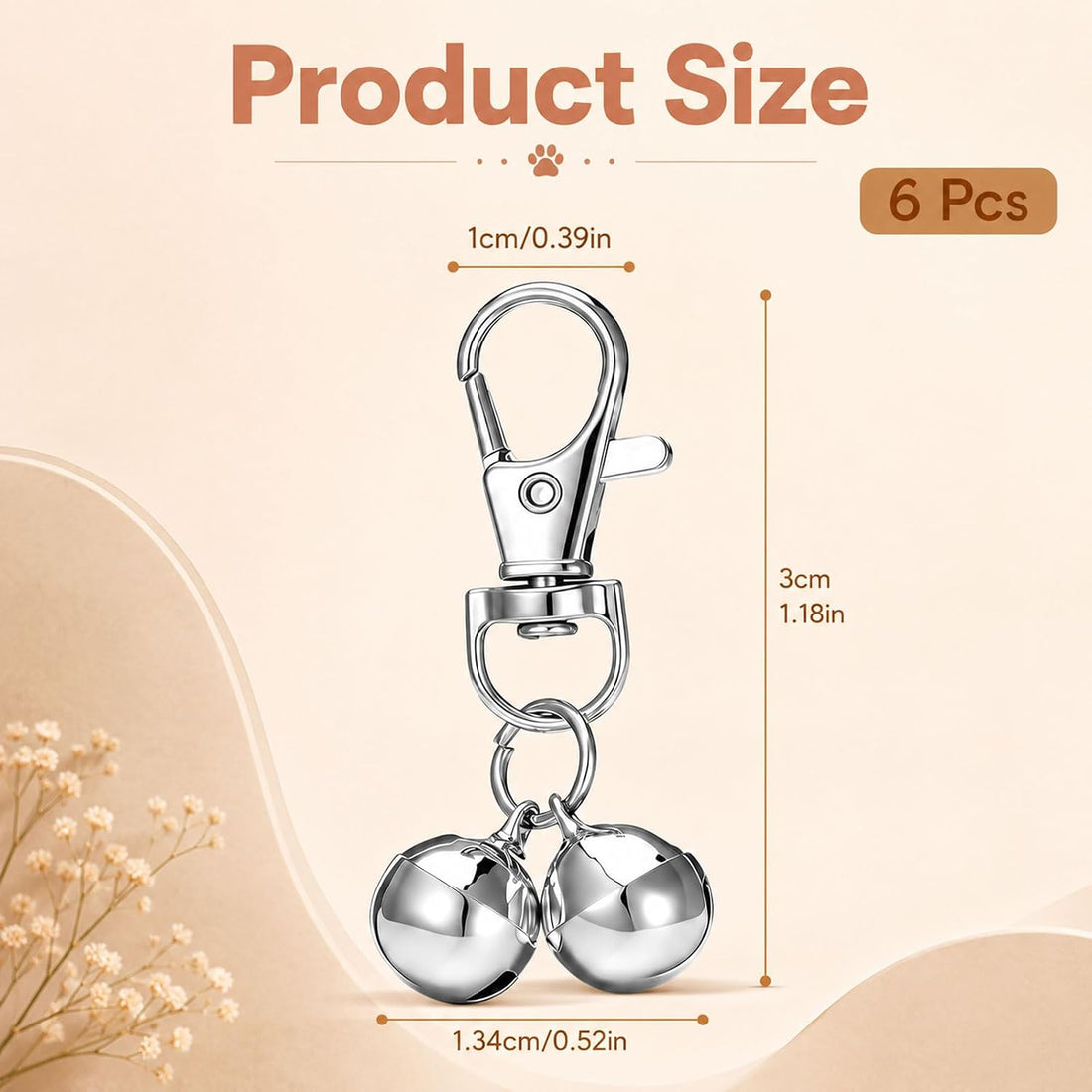 Grevosea 2 Pcs Mini Dog Collar Bells