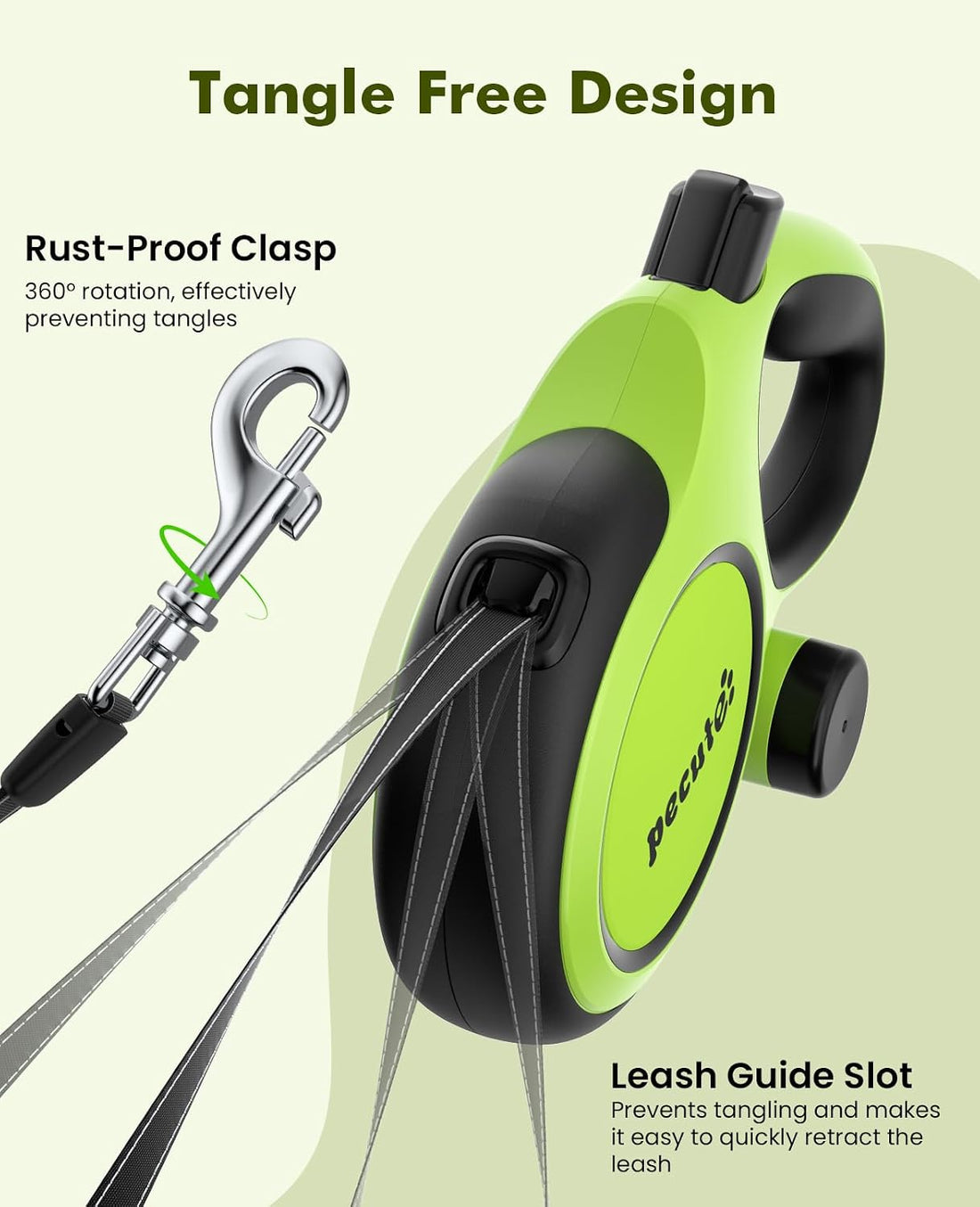 Pecute Heavy Duty Retractable Dog Leash 26ft for Large Dogs 33-110 LBS