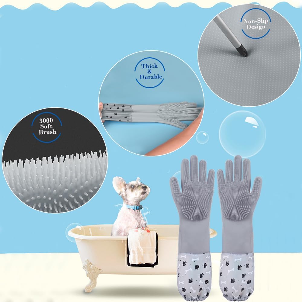 1TO3GO Pet Grooming Gloves Pet Hair Remover Cat