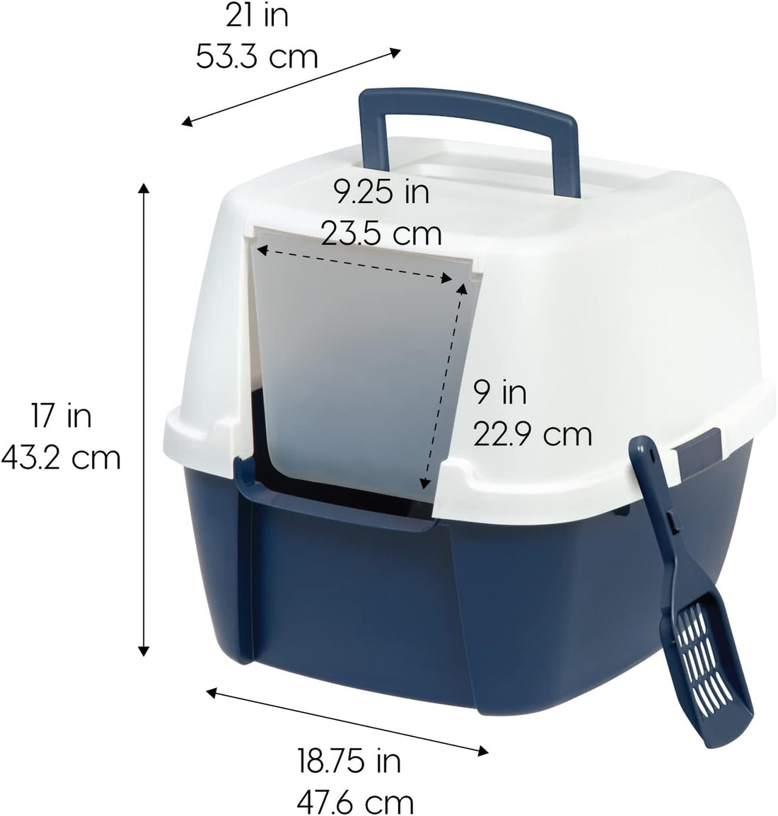IRIS USA Large Front Door Cat Litter Box, Walk-in Entry