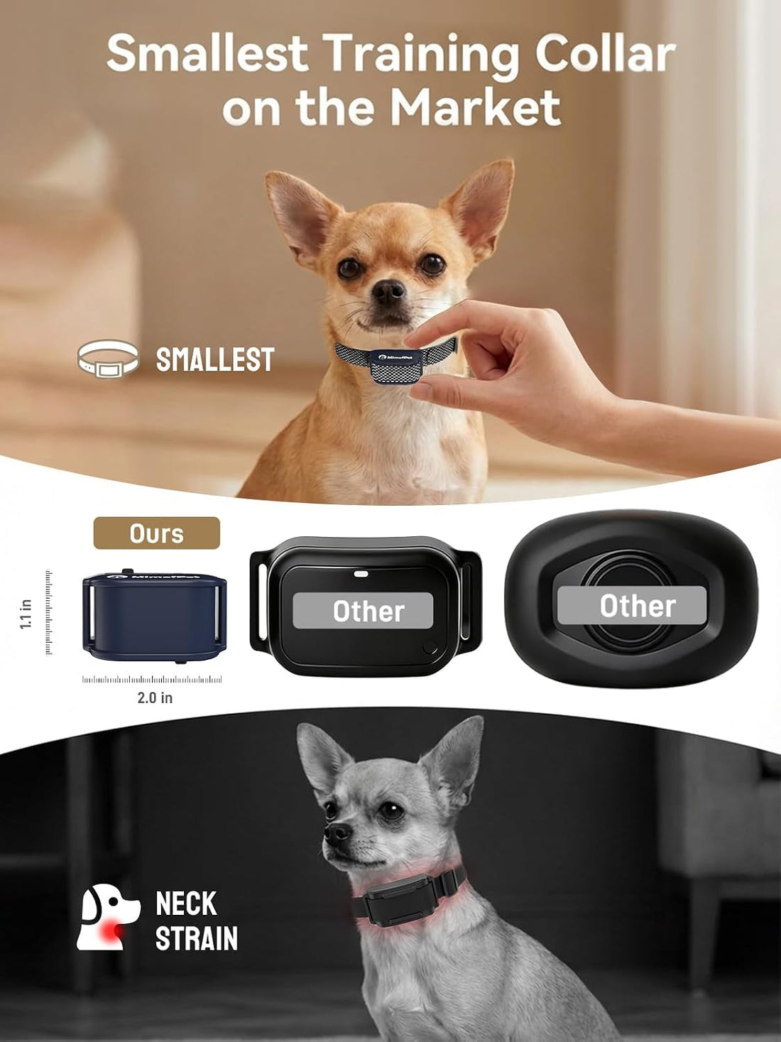 MIMOFPET Wireless Dog Fence for Small Dogs- Up to 3500ft Adjustable