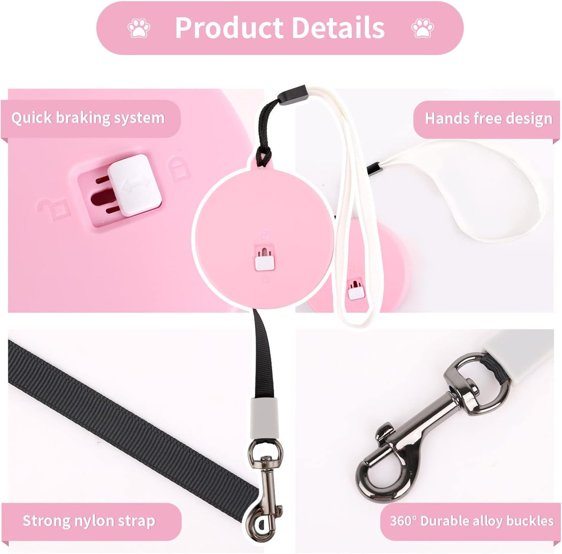 Retractable Dog Leash for Small and Medium Dogs up to 22lbs